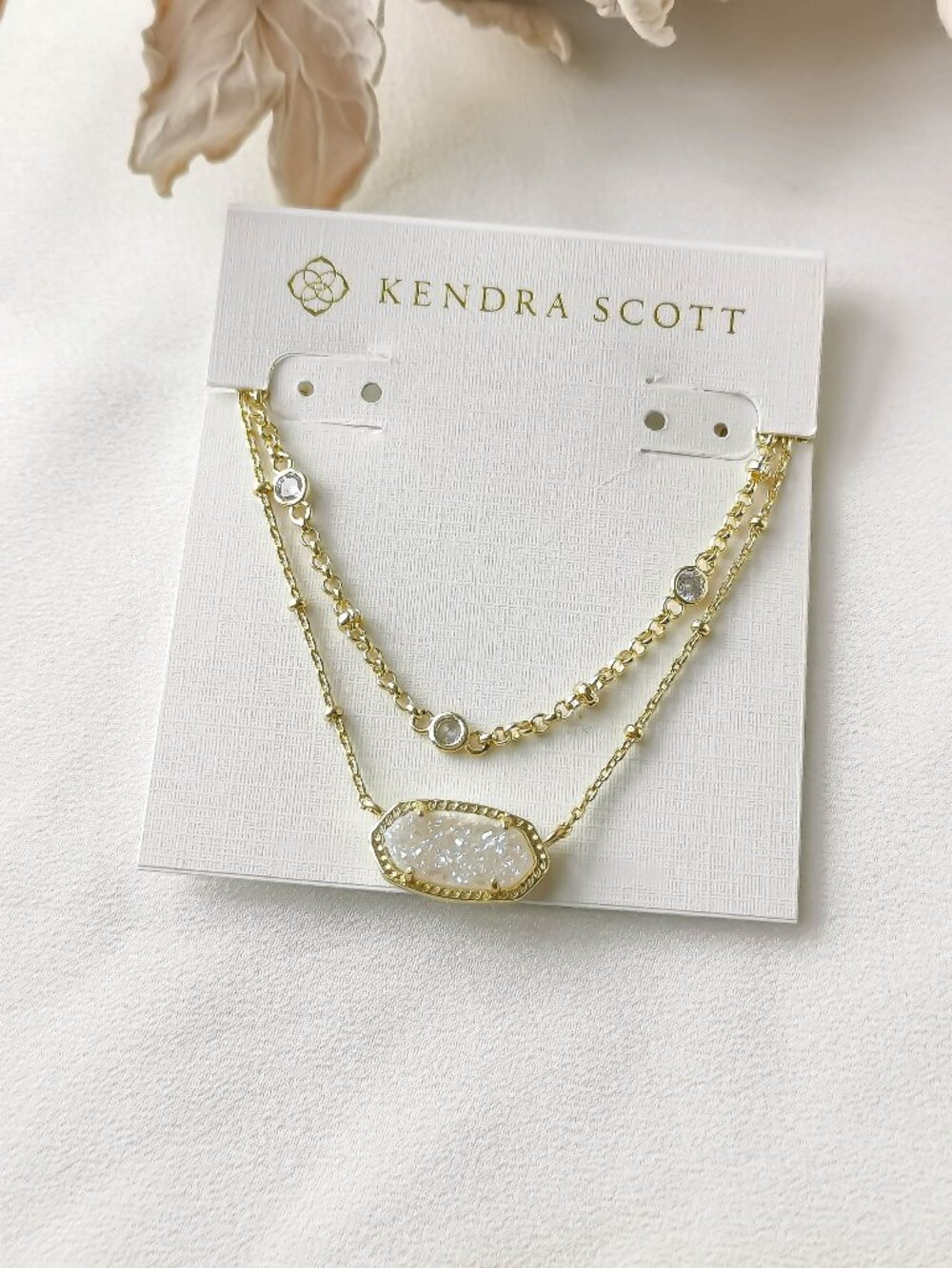 Kendra Scott Elisa Gold Drusy Necklace NEW Perfect condition